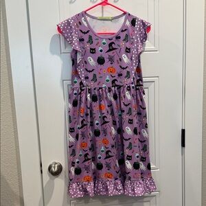 Purple Halloween Kids Dress